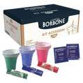 Caffè Borbone - Kit Accessori Caffè con 150 Bustine di Zucchero + 150 Bicchierini + 150 Palettine