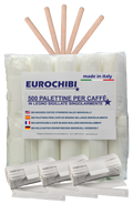 Eurochibi® - 500 Palettine per Caffè in Legno Sigillate Singolarmente