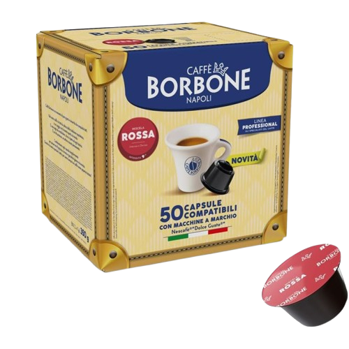 Caffè Borbone Dolce Re - Miscela Rossa - 50 Capsule Compatibili Dolce Gusto