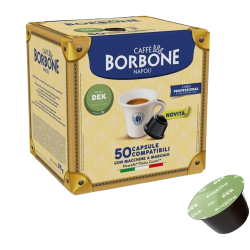 Caffè Borbone Dolce Re - Miscela Verde / Dek - 50 Capsule Compatibili Dolce Gusto