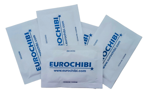 Eurochibi® - 150 Bustine di Zucchero Fino Bianco per Caffè, Bevande e Dolci