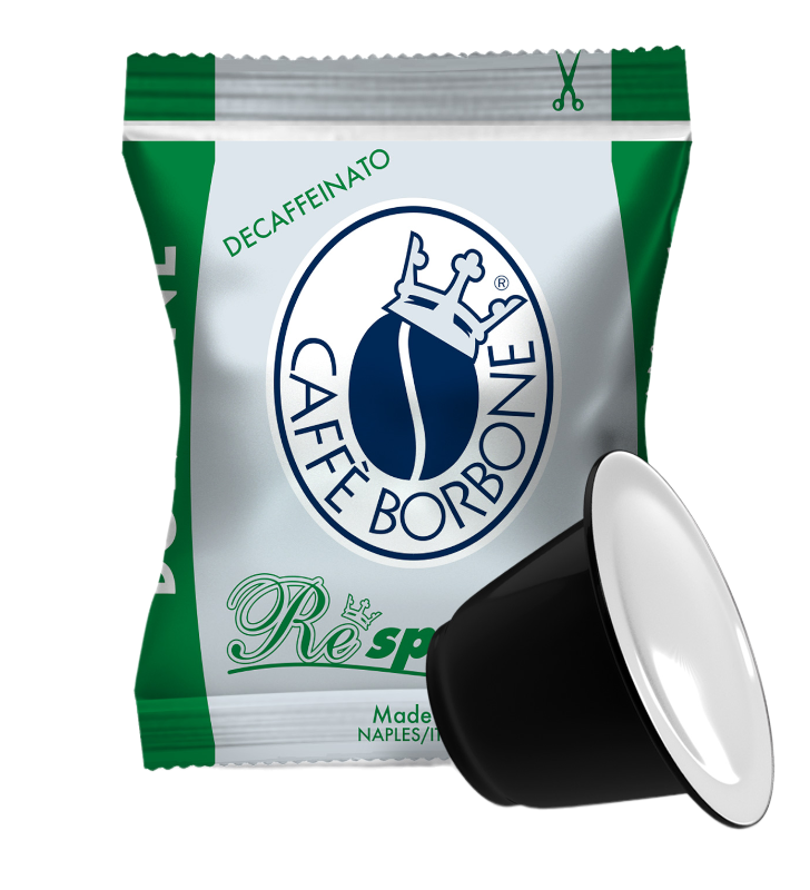 Caffè Borbone Respresso - Miscela Verde / Dek - Decaffeinato - 50 Capsule Compatibili Nespresso