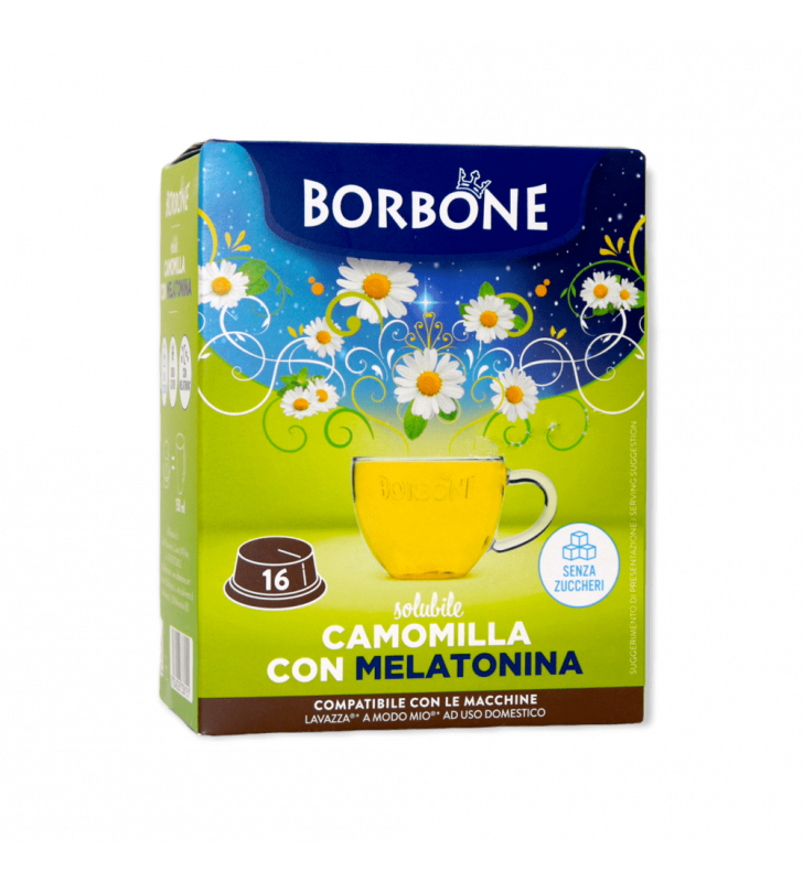 Caffè Borbone - Camomilla con Melatonina - 16 Capsule Compatibili A Modo Mio