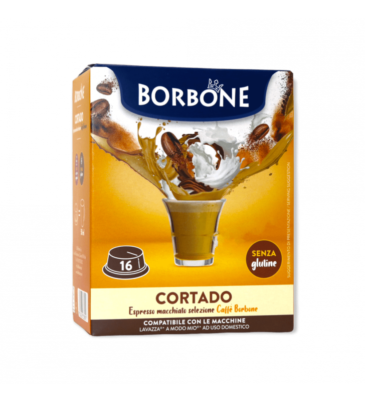 Caffè Borbone Cortado - Espresso Macchiato - 16 Capsule Compatibili A Modo Mio
