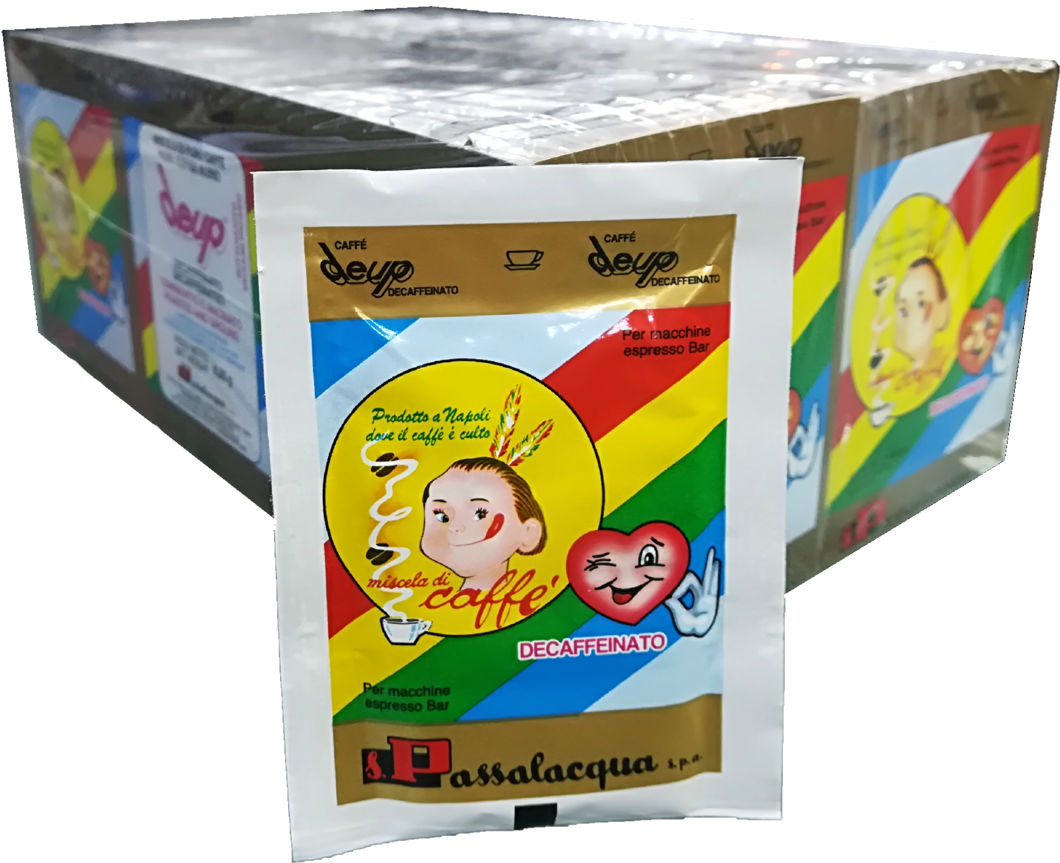 Passalacqua Deup - Decaffeinato - 80 Bustine Monodose da 6,25 g di Caffè Macinato per Macchine Espresso Bar