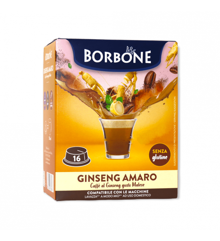 Caffè Borbone - Ginseng Amaro Gusto Malese - 16 Capsule Compatibili A Modo Mio