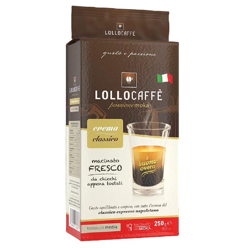 Lollo Caffè - Passionemoka Classico - Macinato in Pacchetto 250 g
