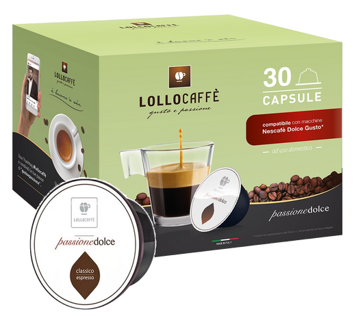Lollo Caffè - Passionedolce Classico - 30 Capsule Compatibili Dolce Gusto