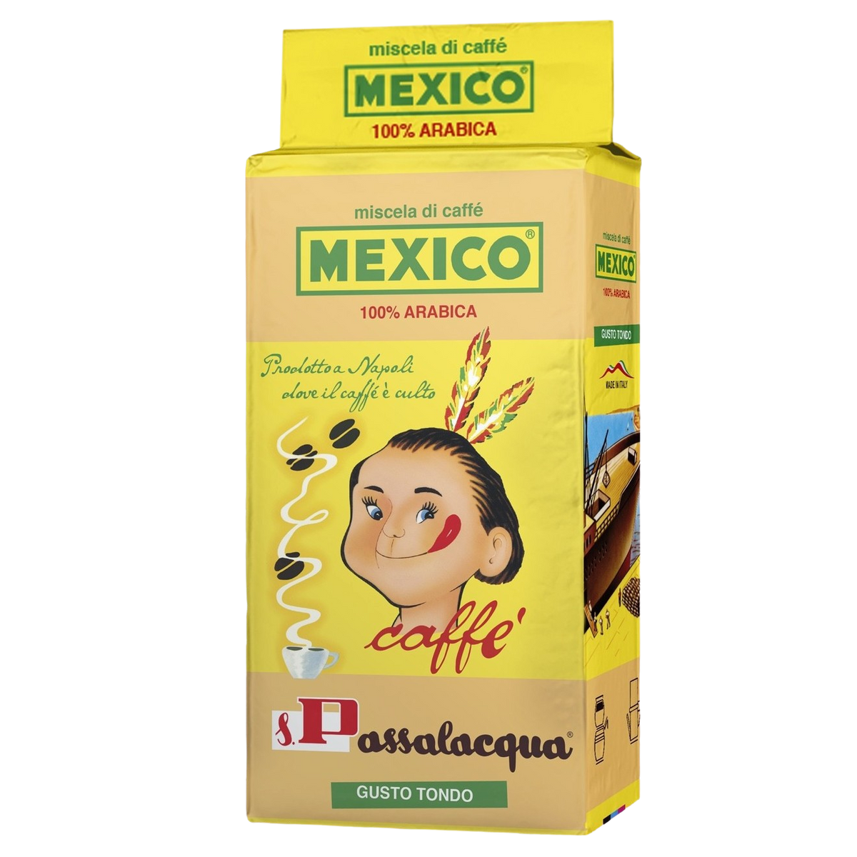 Passalacqua Mexico - Gusto Tondo - 100% Arabica - Caffè Macinato in Pacchetto 250 g