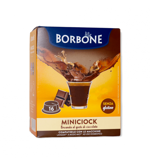 Caffè Borbone Miniciok - Cioccolata - 16 Capsule Compatibili A Modo Mio