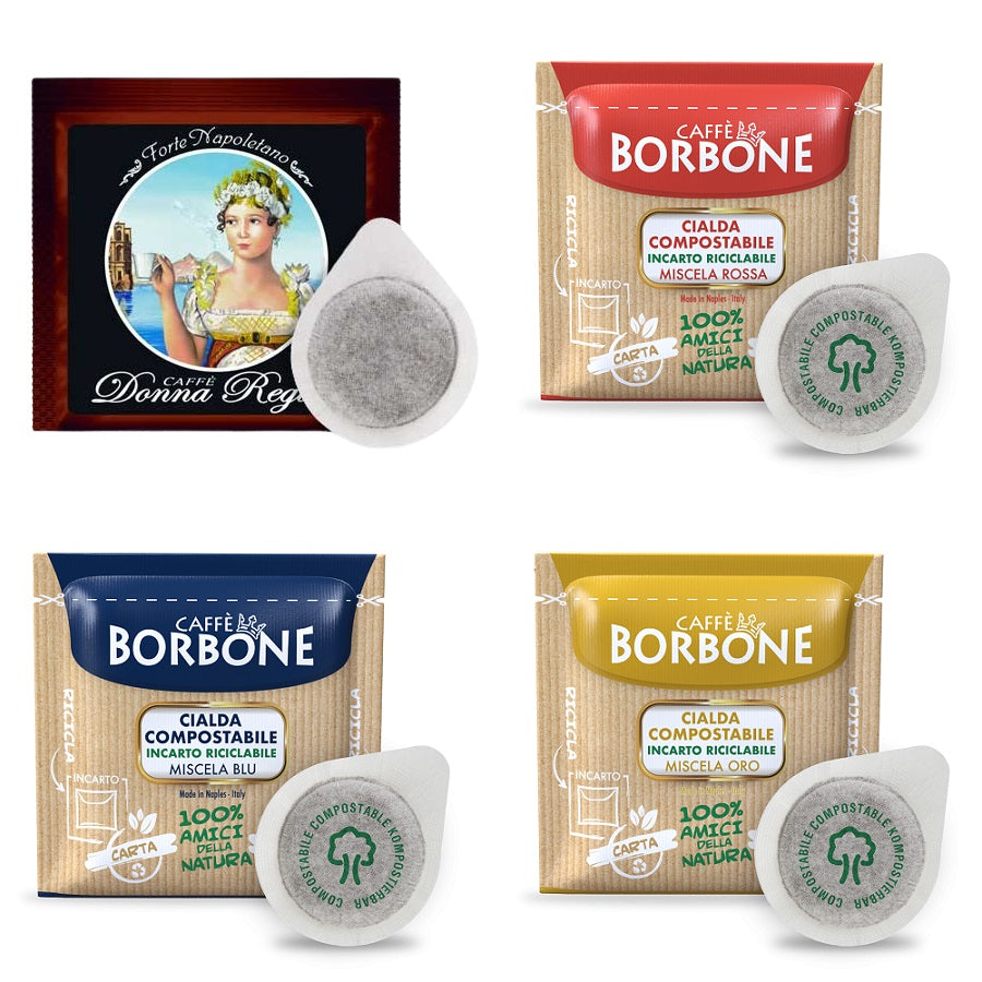 Caffè Borbone - Mix 200 Cialde ESE44 - 50 Donna Regina - 50 Miscela Rossa - 50 Miscela Blu - 50 Miscela Oro
