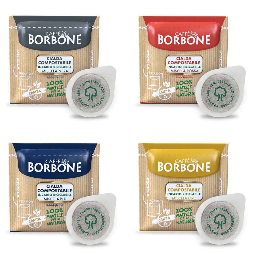 Caffè Borbone - Mix 600 Cialde ESE44 - 150 Miscela Nera - 150 Miscela Rossa - 150 Miscela Blu - 150 Miscela Oro