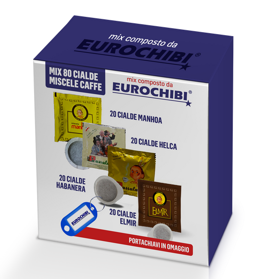 Passalacqua - Mix 80 Cialde ESE44 - 20 Manhoa - 20 Helca - 20 Habanera - 20 Elmir con 1 Esclusivo Portachiavi in Omaggio