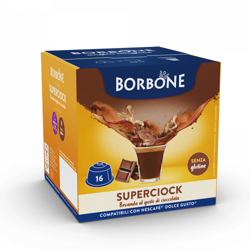 Caffè Borbone Superciock - Cioccolata - 16 Capsule Compatibili Dolce Gusto