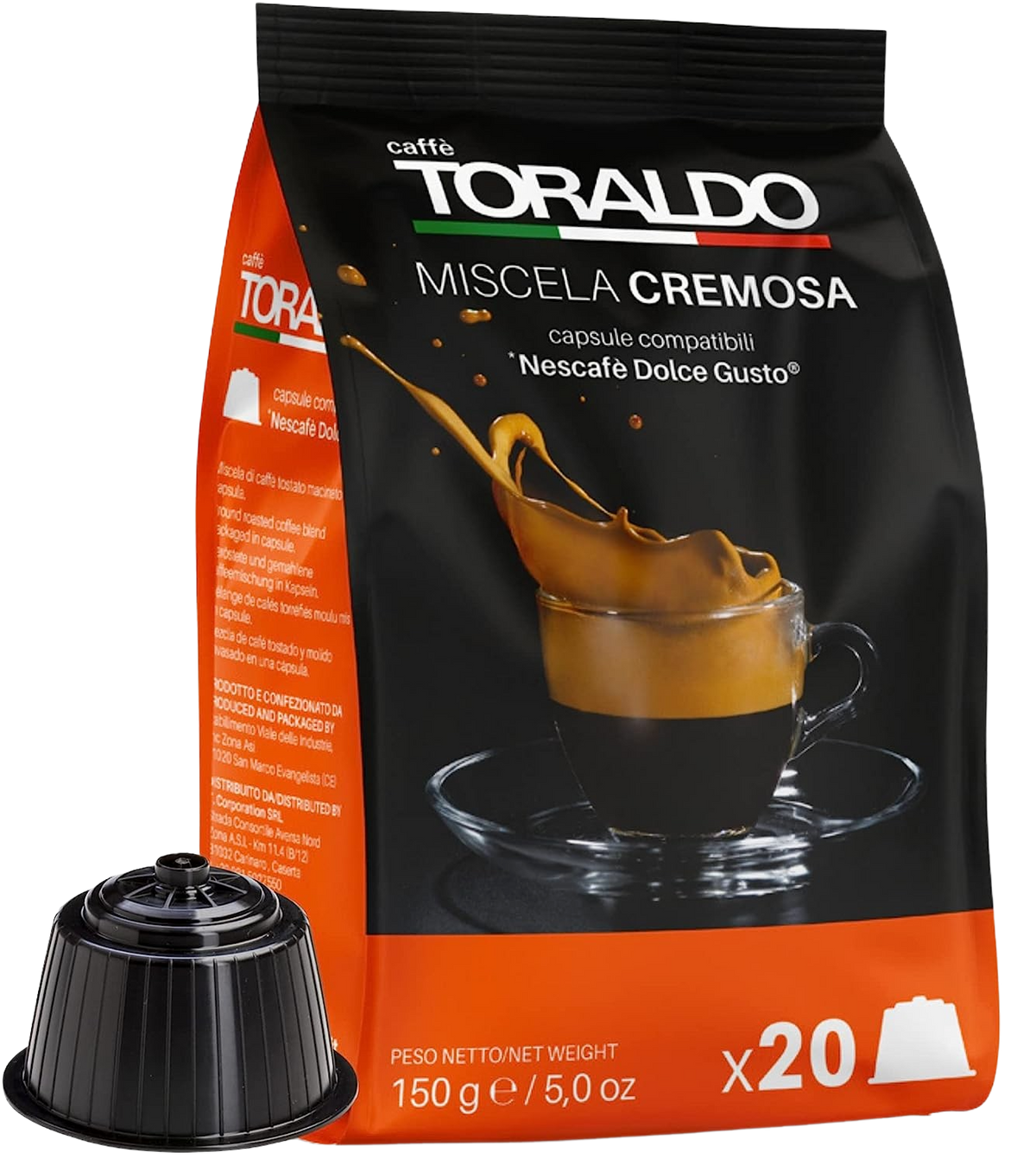 Caffè Toraldo - Cremosa - 20 Capsule Compatibili Dolce Gusto