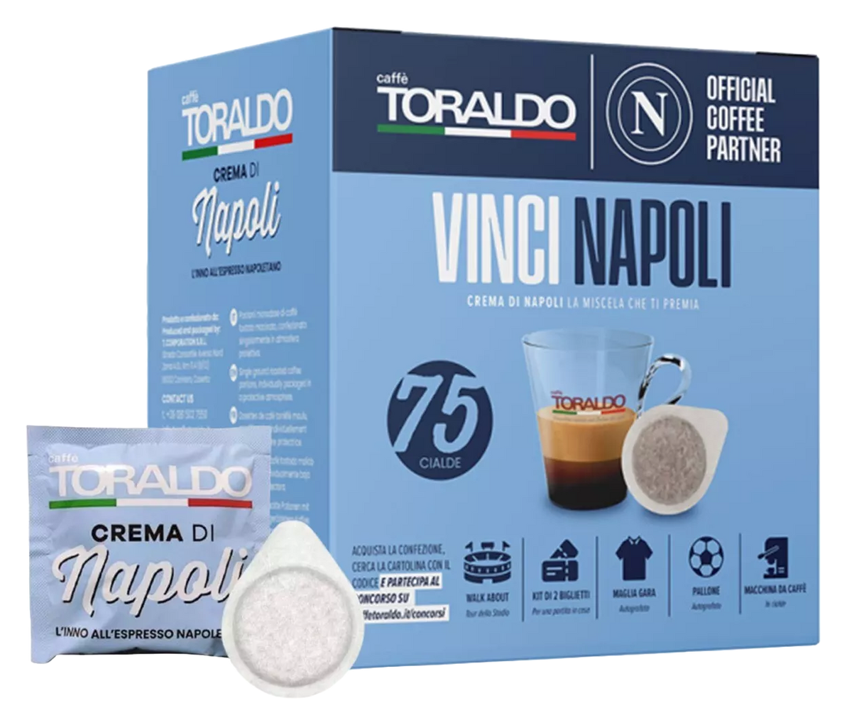 Caffè Toraldo - Crema di Napoli - Vinci Napoli - 75 Cialde ESE44
